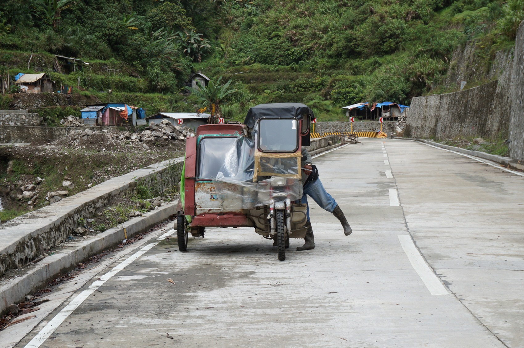 Trycicle pour rejoindre jonction Batad - Philippines